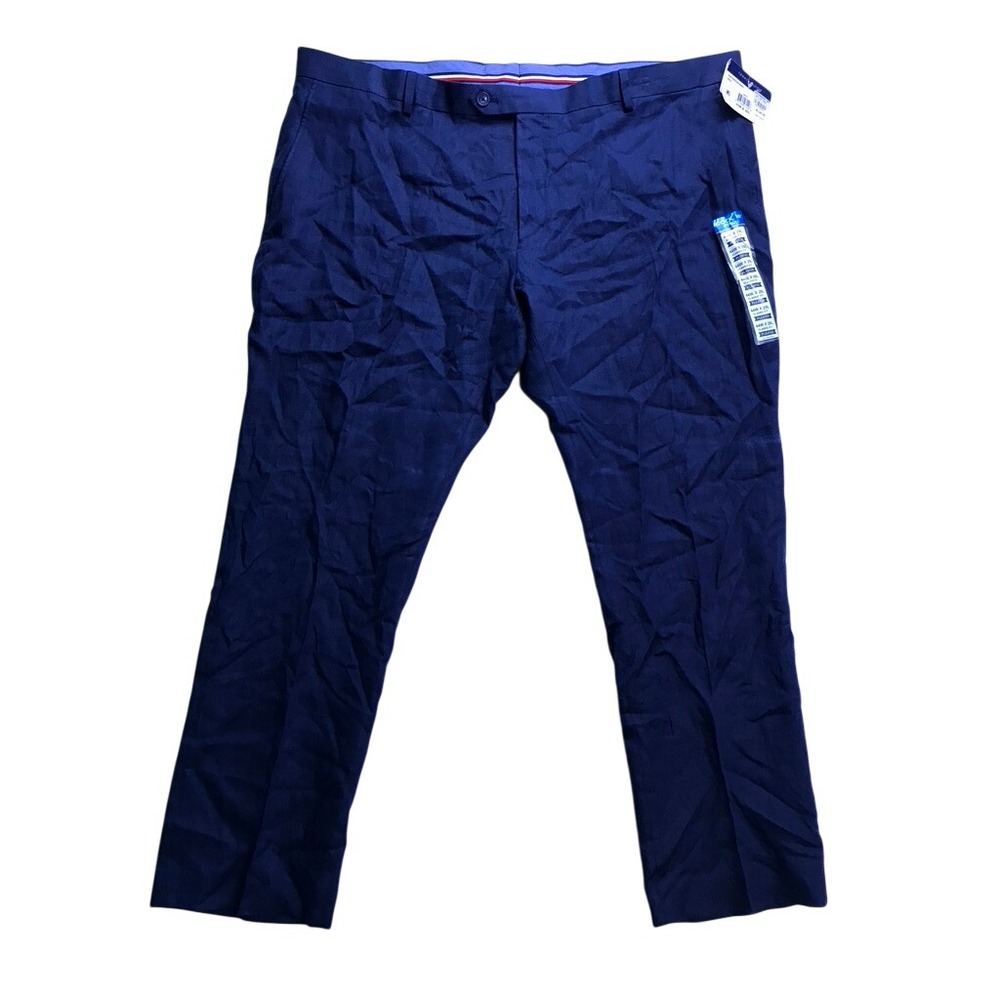 Tommy Hilfiger Dress Pants Mens 44 Navy Linen Hall Trousers NWT